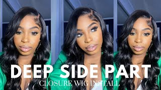 *Detailed* Deep Side Part Closure Wig Install | Ft Aaliweya Hair On Amazon