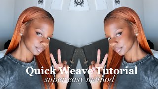 Middle Part Quickweave Ft. "Shake-N-Go Organique" Hair | Under $40