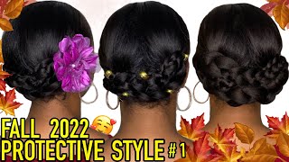 Fall 2022 -Retain Length With This  Protective Hairstyle For Relaxed Hair! Braided Hair.