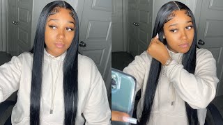 Bone Straight Middle Part Closure Wig Install Using Bold Hold Ft. Allove Hair