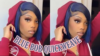Blue Bob Quickweave| Ft Beauty Supply Bundles & Closure!