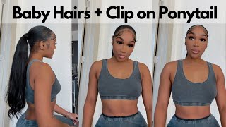 Thin Edges? Try This! Fake Edges! Baby Hairs + Wrap Ponytail | The Perfect Combination --- Ygwigs