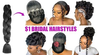6 $1 Bridal Hairstyles Using Braid Extension
