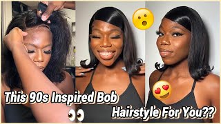 Deserve A Shout! 90S Inspired Bob Hairstyle~ Hd Lace Bob Wig Install #Elfinhair Honest Review