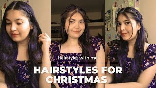 Simple Hairstyles For Christmas Party |Christmas Special |Heatless Hairstyles |Long Hair | Open Hair