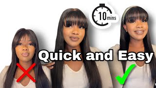Quick And Easy Wig Install| Glueless Wig W/ Bang| Glueless Wig Install| Yoowigs