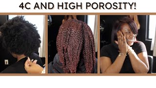 Why We Hate Type 4 Kinky Hair| Burgundy Hair Color! | Her First Silk Press! | High Porosity Hair