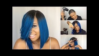 How To Slay Your Invisible Part Blue Bob Quick Weave Start To Finish
