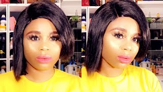 How To Style Your Short Middle  Part Lace Closure Wig Into A Side Part Lace Closure||Sexyosas Tv
