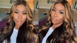 Perfect Fall Highlights & Loose Waves I 13X4 Lace Frontal Wig I Juliahair