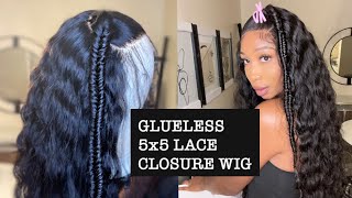 Glueless 5X5 Lace Closure Wig| Fishtail Braided Style| Ft. Unice Hair