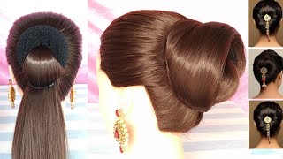 Hairstyles For Saree | Quick & Easy Design Hair Style For Thin Hair