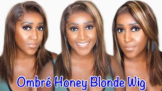 Natural Looking Highlighted Ombre Honey Blonde 13X4 Lace Frontal Human Hair Wig