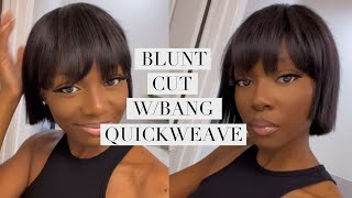 Blunt Cut With Fringe Bang Quickweave