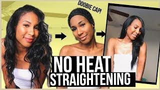 How To Wrap  Curly Hair Straight With No Heat| Tubi Wrap