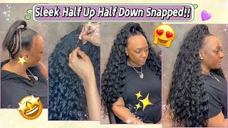 Why Not This Half Up Half Down Sew In? Hair Extension Tutorial | Natural Hair Protect #Elfinhair