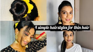 How To Make Puff And Bun In Thin Hair || Hairstyles For Thin Hair