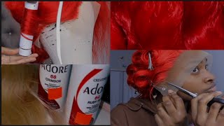 How To Dye | Water Color Method | Red Watercolor Transformation | Detailed Frontal Wig Install