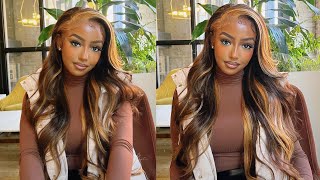 The Perfect Skunk Stripe Wig For Fall!  Gorgeous Body Wave Lace Wig Install | Ft. Asteria Hair