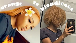 Dying Hair From Orange To Blonde!!!! Crzy| Saria Raine