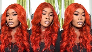 So Amazing ! Red Color Human Hair Lace Frontal Wig / Black  Friday Sale / Yoowigs