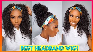 New Curly Headband Wig! No Glue, Lace Or Gel! The Daily Wig You'Ve Been Looking For! Quick And