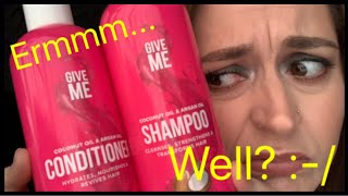 Give Me Cosmetics New Coconut Oil And Argon Oil Shampoo & Conditioner Review / Demo And Review