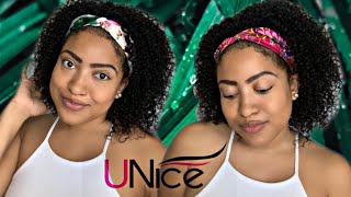 Under $65 !! Easy, Natural, & Cute!!  Kinky Curly Half Wig | Ft. Unice Hair