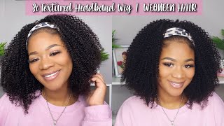 Omg These Curls! | Trying This New 3C Textured Headband Wig | Ft Wequeen Hair