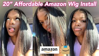 20" Affordable Amazon Wig Install 13X4 Straight Frontal | 20 Inch Amazon Human Hair Lacefront I
