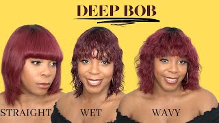 Sensationnel 100% Virgin Human Hair 12A Wet & Wavy Full Wig - Deep Bob --/Wigtypes.Com