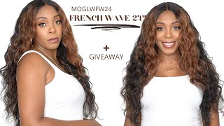 Bobbi Boss Human Hair Blend Hd Lace Wig - Moglwfw24 French Wave 24 +Giveaway --/Wigtypes.Com