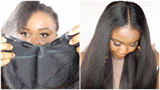 Wowcan U Tell It'S Not My Own Hair? Super Natural Look, Yaki Layer Hair V Part Wig For Beginner