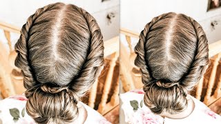 Cool Hairstyle With A Low Bun. Hairstyle For Medium Hair.