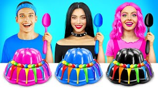 Pink Vs Black Vs Blue Food Challenge | Eating Only One Color Sweets & Snacks By Ratata Challenge