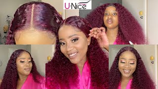 Red Hair For Summer | The Perfect 99J Curls Ft Unice Hair | Make Your Closure Look Like A Frontal