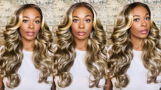 $35 For Such A Beautiful Blonde | Outre Synthetic Hair Sleeklay Part Hd Lace Front Wig - Analia