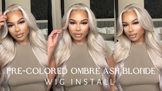 The Prettestpre-Colored Ombre Ash Blonde Wig Install | Ft. Jessie'S Wig
