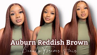 Affordable Auburn Red Kinky Straight Wig Install | Best Lace Ever! Beautyforeverhair