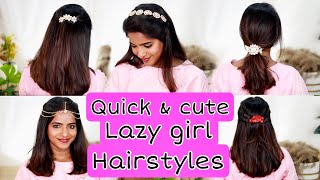 Quick & Easy Lazy Girl Hairstyles For Short-Medium Hair.Festive/Wedding Season Edition