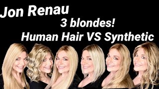 Jon Renau Wigs | 3 California Blondes Comparison | Human Hair Vs Synthetic | Wiggin With Christi