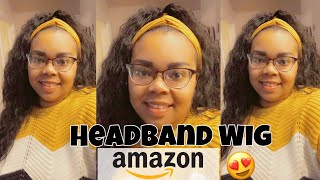 Curly Amazon Prime Headband Wig Review | No Glue, No Lace | Persephone Hair