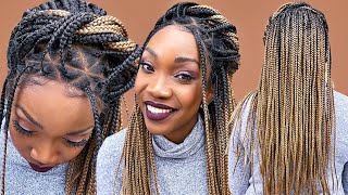 Affordable Outre Box Braid Wig !! Pre-Braided Synthetic Hd Lace Wig Knotless Triangle Part Braids 26