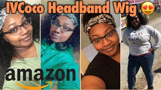 Ivcoco Headband Wig From Amazon | Initial Review - 16" Deep Curly Human Hair - Perfect Gym Wig