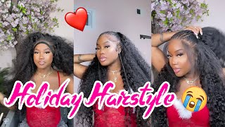Is It Giving Lace? Tutorial How To Half Curly Hair Half Braids! Curly Hairstyles| Ft. Alimice Hair