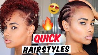 Quick N Easy Natural Hairstyles Under 5 Minutes! For Short/Medium All Type 4 Hair