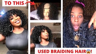 How To Re-Use Your Old Braiding Hair For A Curly Wig | Diy Crochet Curly Wig With No Closure
