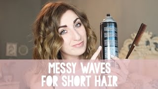 Messy Waves For Short Or Medium Hair | Tutorial!