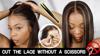 Cut The Lace With Your Tweezers New And Improved Way | Highlight Wig Hair Vivi