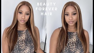 It'S Giving Me Beyonce Vibes | Honey Blonde Straight Hair Install | Beauty Forever Hair